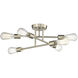 Decco 6 Light 16.5 inch Modern Gold Indoor Semi-Flush Ceiling Light